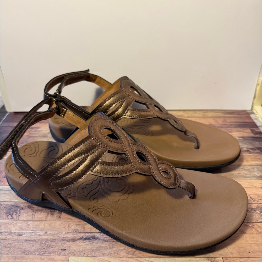 Rockport  Ramona Cobb Hill Flat Sandal Comfort LEATHER BRONZE Size 7